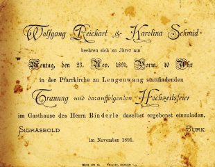 kl-Reichart Wolfgang und Schmid Karolina Einladung Hochzeit