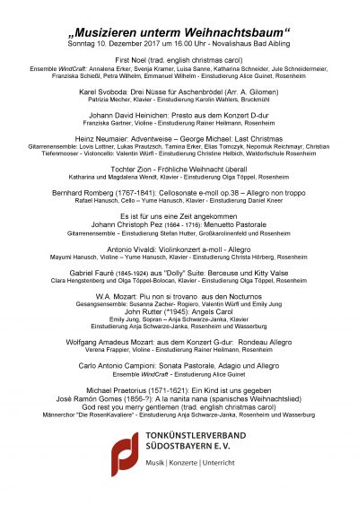 Programm Weihnachtskonzert