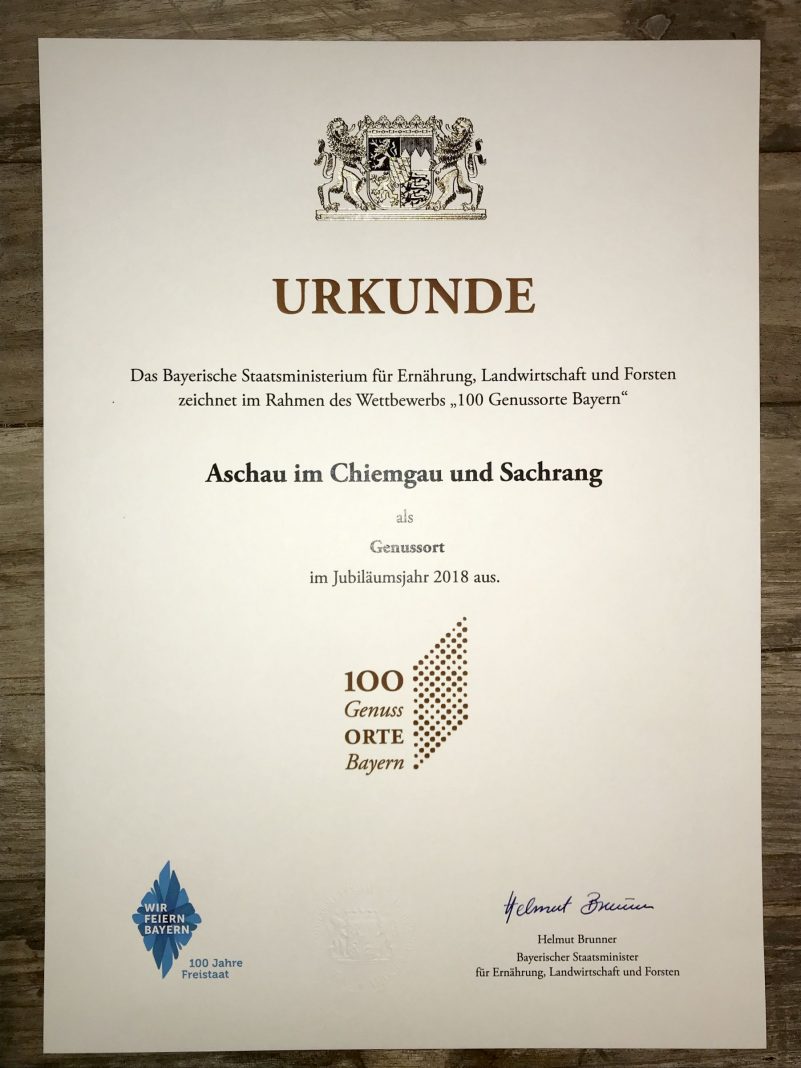Aschau ist Genussort