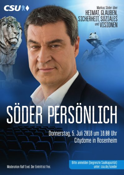 7637 Markus Soeder Persoenlich ROSENHEIM 5 Juli 2018 Postkarte A6 150 2-1