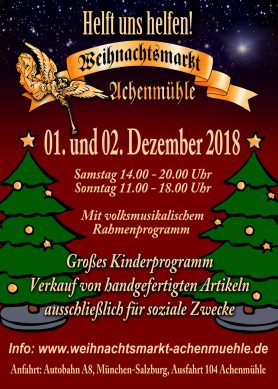 Flyer Weihnachtsmarkt Achenmuehle Vorderseite DinA6