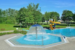 Schwimmbad Pilz und Rutsche Bild Ghirardini