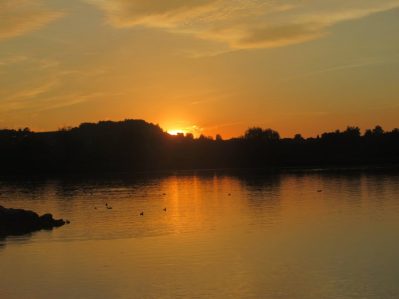 an der Prienmündung Sonnenuntergang