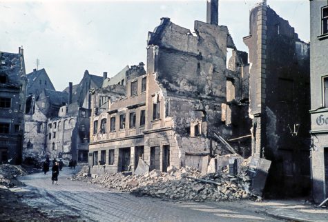 Die Innenstadt von Augsburg 1944_© Bayerisches Landesamt für Denkmalpflege, Foto Joseph Eschenlohr