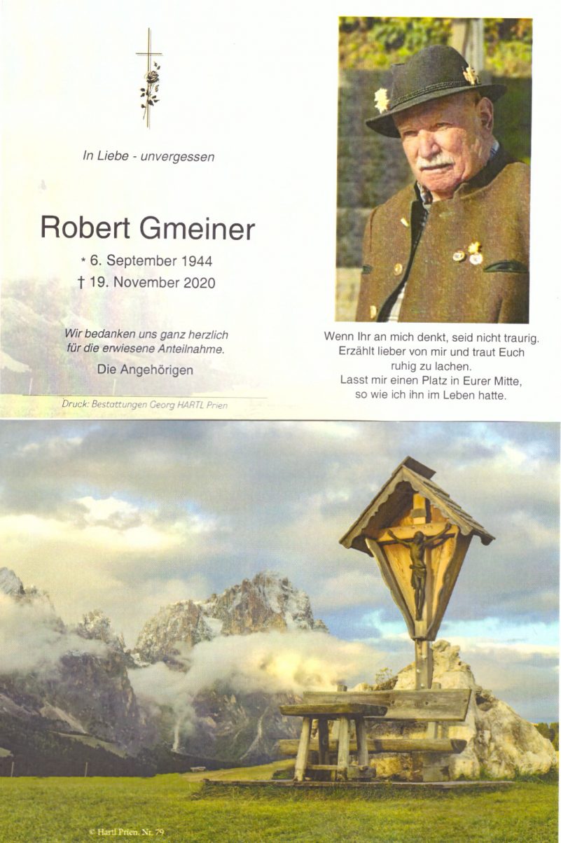 Sterbefoto Robert Gmeiner