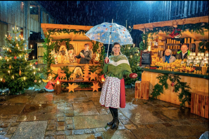 Traudi auf dem Hirzinger Weihnachtsmarkt