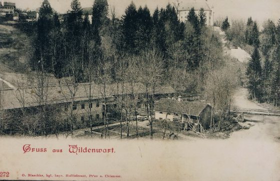 Alte Postkarte - Schloss und Rain