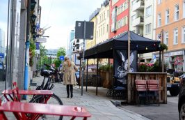 Schanigarten in der Amalienstraße, Maxvorstadt, Deutschland