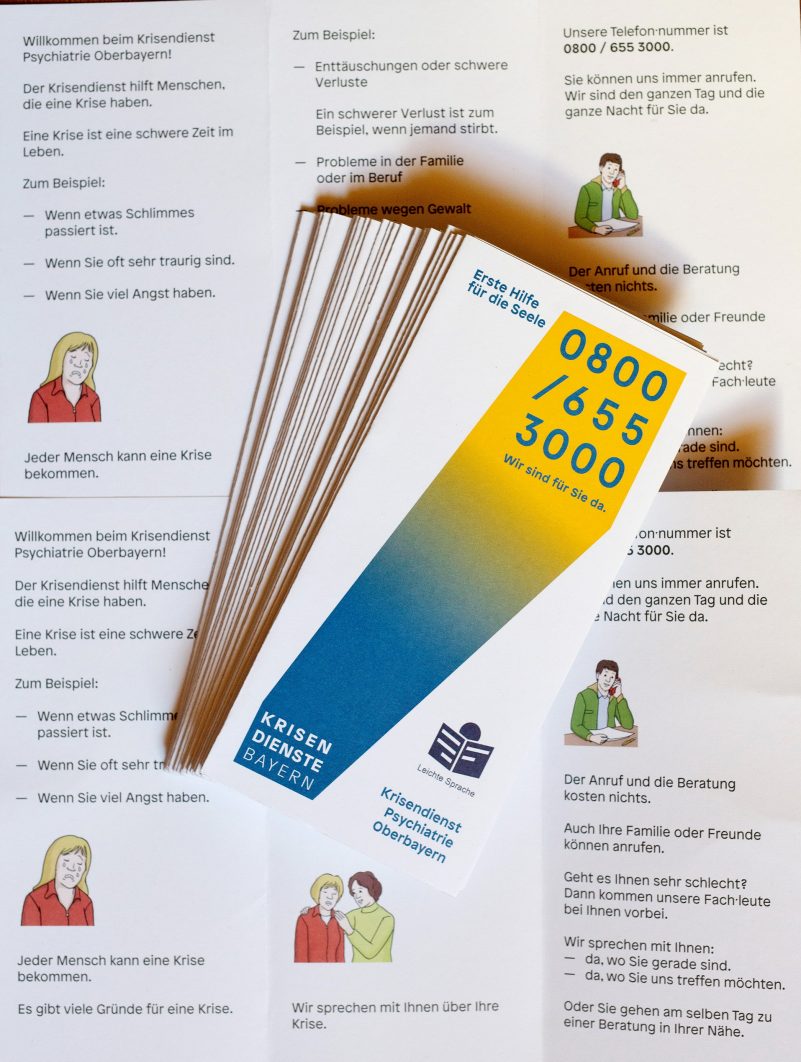 Flyer zum Krisendienst in Leichter Sprache