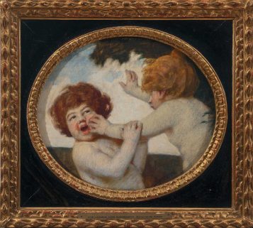 LudwigvZumbusch_ScherzendeKinder_1909_OelaufPappe_InvNr479©Weiand