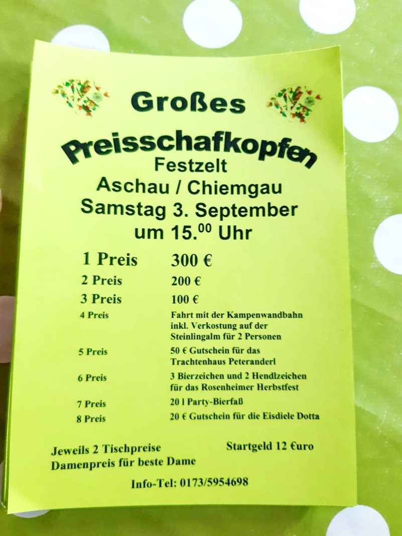 Ankündigung Preisschafkopfen