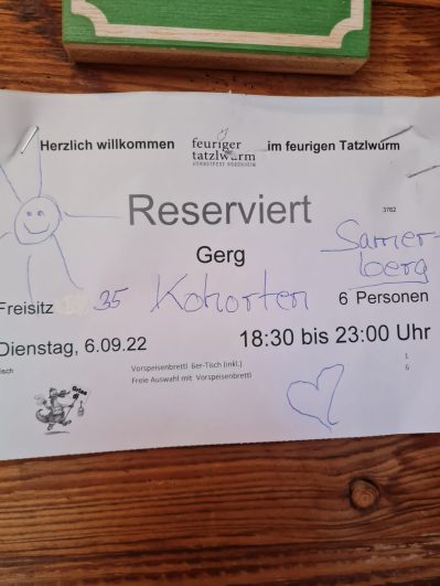 1Reservierung Tatzlwurm
