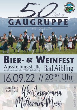 Handzettel Trachtenwochenende Freitag 50-Jahre Gaugruppe