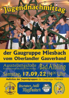 Handzettel Trachtenwochenende Samstag Jugendnachmittag