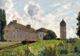 Constantin Gerhardinger 1888-1970, Auf Frauenchiemsee, Öl auf Karton, 1922, Kunstsammlung Markt Prien