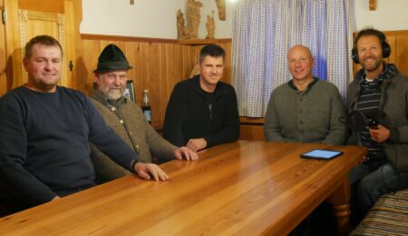 vlnr Rudi Roider, Hias Schneider, Franz Hofmann, Michael Mühlbacher und Martin Wieland von BR Heimat