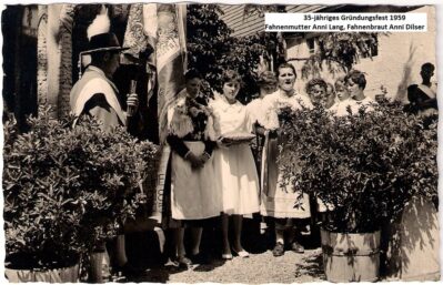 k-12a)35-jährises 1959 Fahnenmutter Anni Lang, Fahnenbraut Anni Dilser