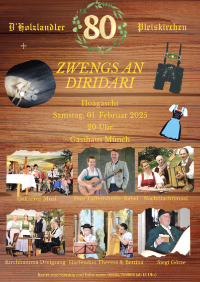 Trachtenverein Pleiskirchen (Flyer Hoagascht 01 FEB 2025)